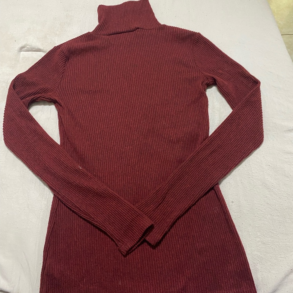 Mossimo Supply Co. Ribbed Turtleneck Sweater Dress - Wine